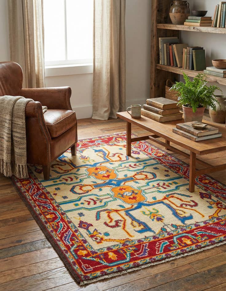 Detail image of 3' 7 x 5' 6 Hand Knotted Balouch Wool Rug