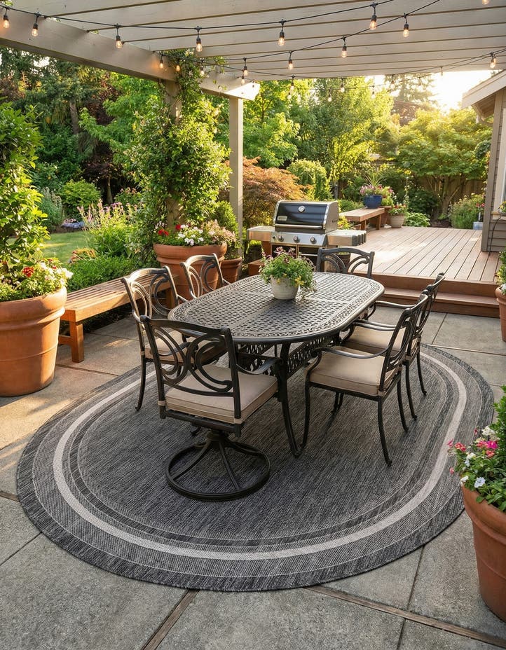 7' 10 x 10' Easy-Clean Border Indoor / Outdoor...