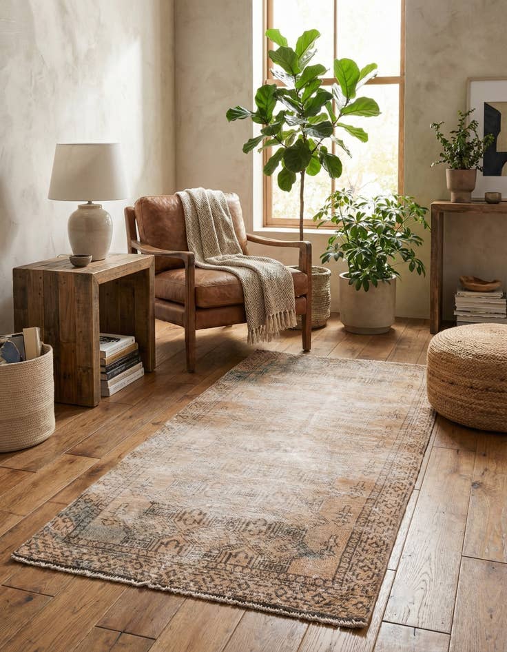 Detail image of 3' 1 x 6' 7  Hand Knotted Ultra Vintage Persian Wool Runner Rug