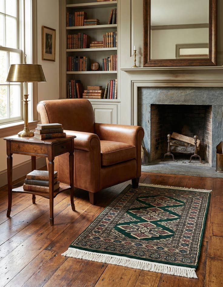 Detail image of 1' 11 x 3' 2  Hand Knotted Bokhara Oriental Wool Rug