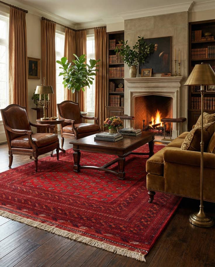 Detail image of 6' 7 x 10' 3 Hand Knotted Afghan Mouri Wool Rug