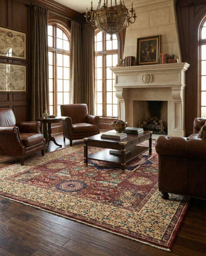 205cm x 290cm Noué main Mamluk Ziegler Tapis Oriental