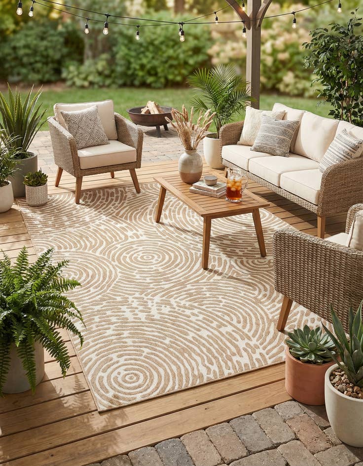 Detail image of 6' x 9'  Washable Modern Indoor / Outdoor Rug