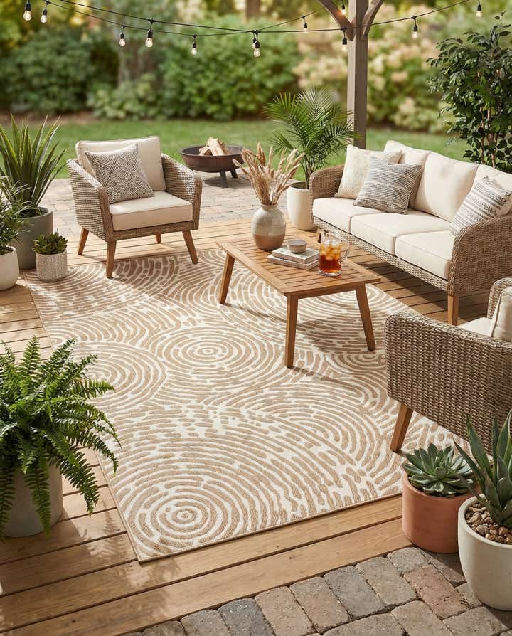 6' x 9' Easy-Clean Modern Indoor / Outdoor Rug