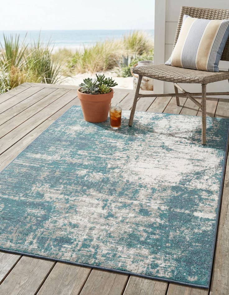 Detail image of 1' 3 x 1' 3  Washable Coastal Indoor / Outdoor Sample Rug