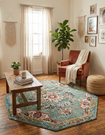 Green Madeline Octagon Rug