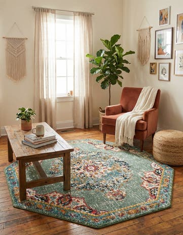 Green Madeline Octagon Rug