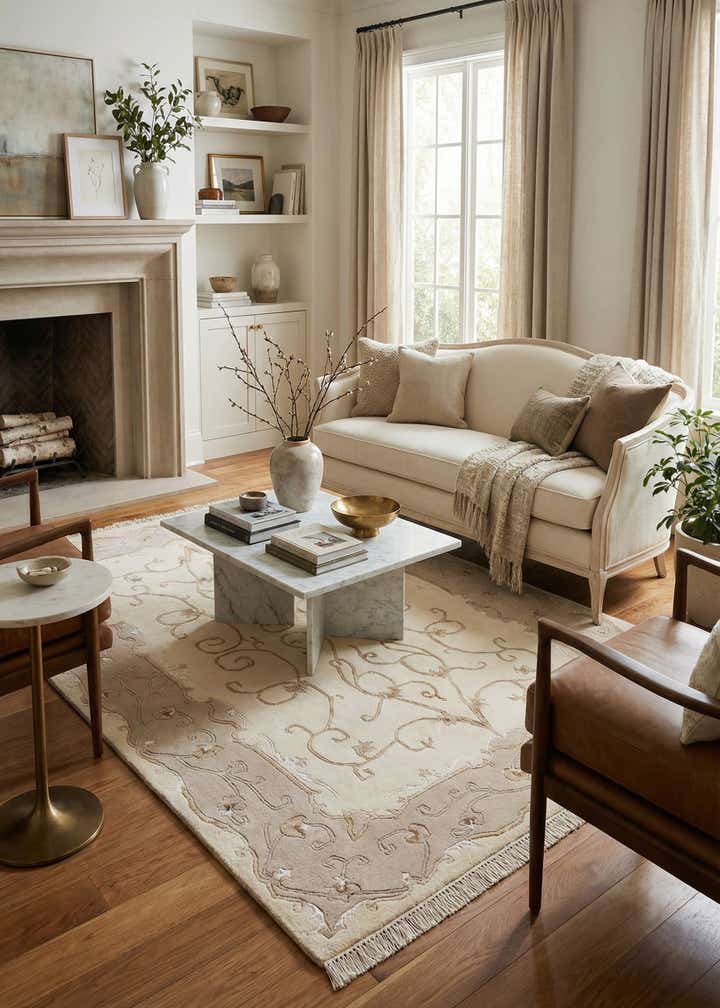 4' 1 x 5' 11 Hand Knotted Darya Wool Rug