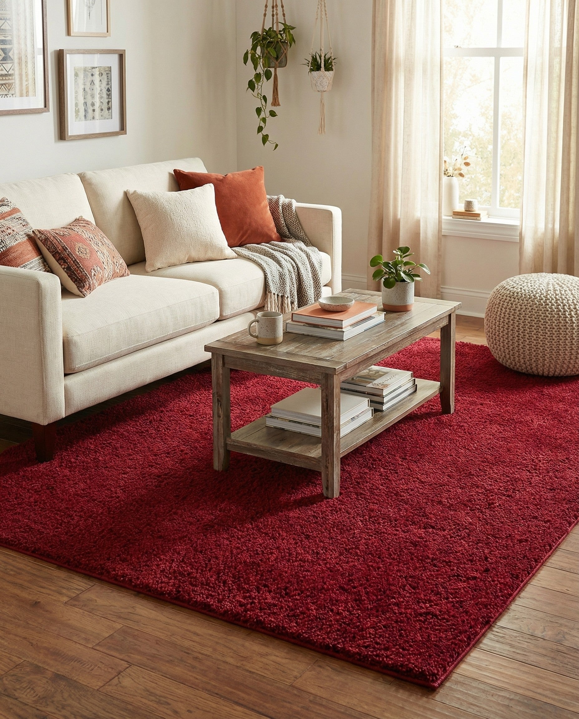  5' x 8' Solid Shag Rug