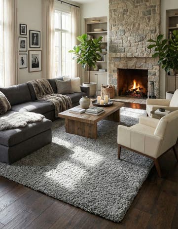 9' 10 x 13' Soft Solid Shag Rug