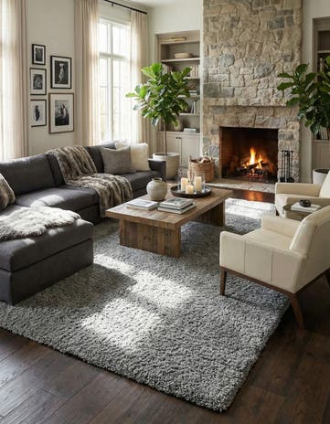 9' 10 x 13' Soft Solid Shag Rug