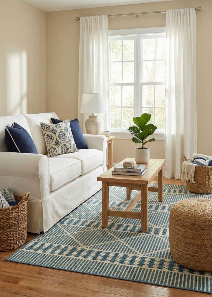 4' x 6' Easy-Clean Trellis Indoor / Outdoor Rug
