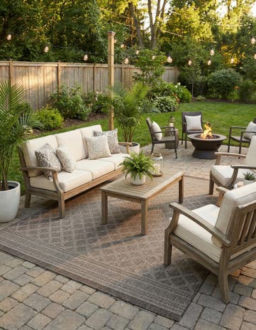 7' 10 x 10' Easy-Clean Trellis Indoor / Outdoor Rug