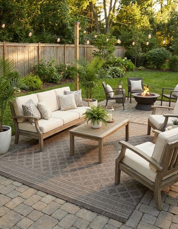 7' 10 x 10' Easy-Clean Lattice Indoor / Outdoor Rug
