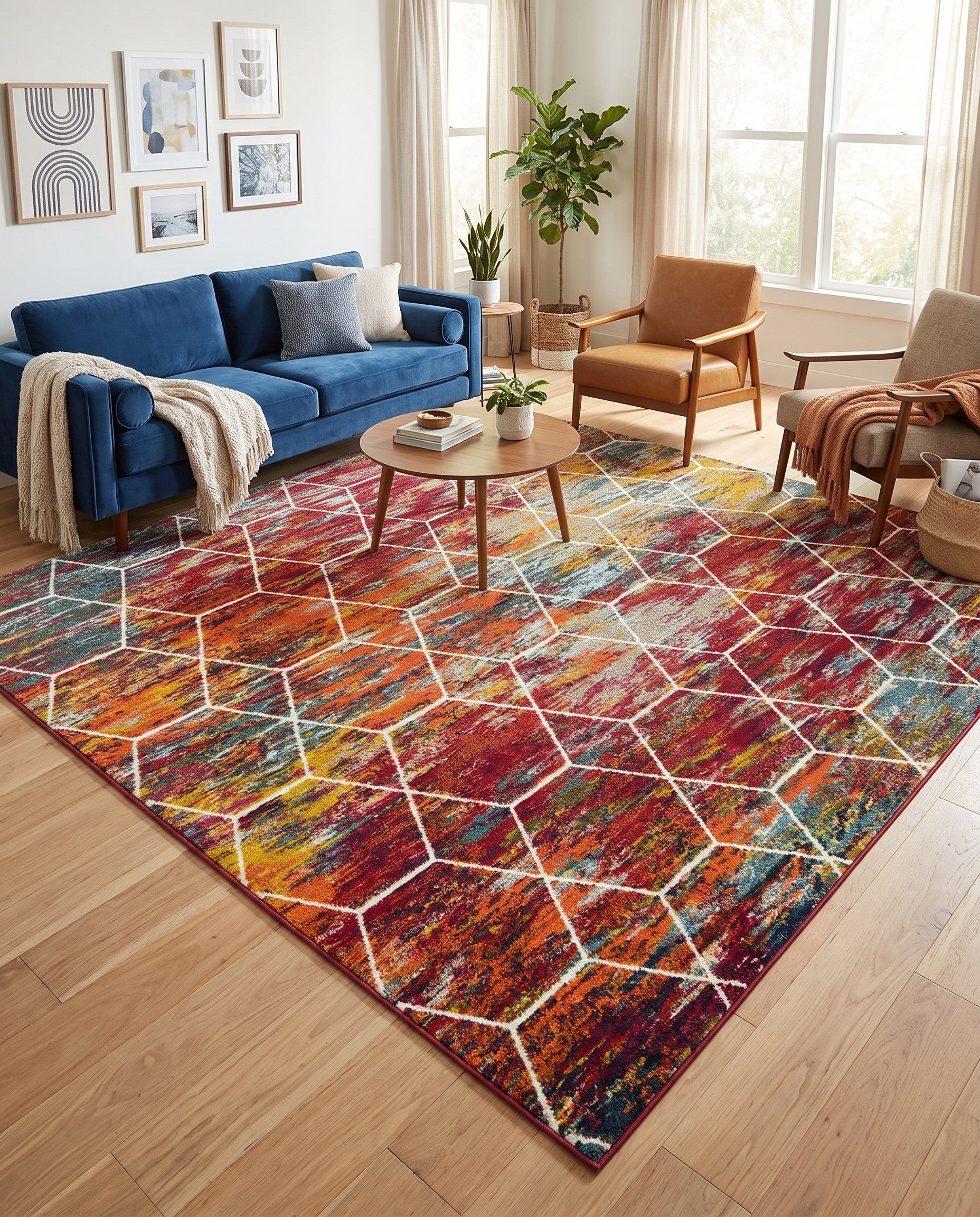 10' x 10' Trellis Frieze Square Rug