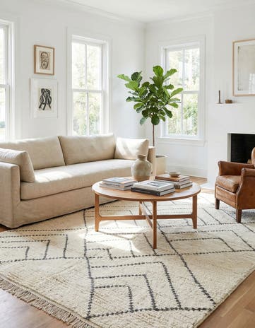 5' x 8' 1 Hand Knotted Moroccan Wool Rug
