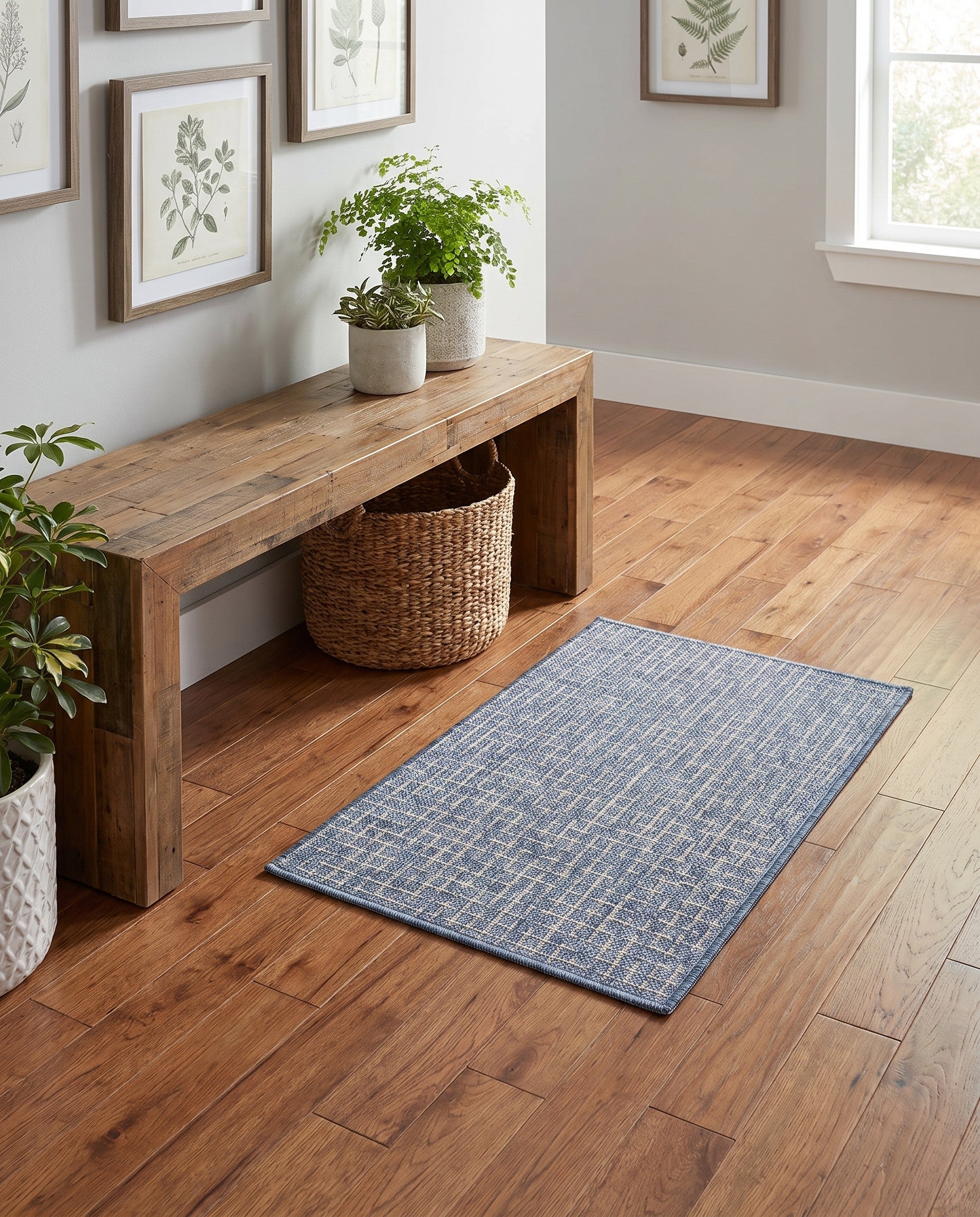 2' x 3' Easy-Clean Checkered Indoor / Outdoor Rug