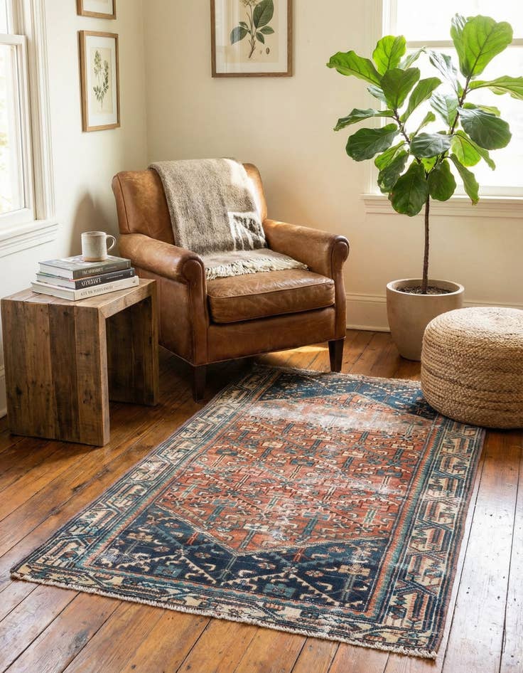 Detail image of 3' 1 x 5' 8  Hand Knotted Ultra Vintage Persian Wool Rug