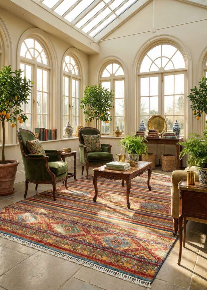 6' 10 x 9' 8 Torkman Wool Rug