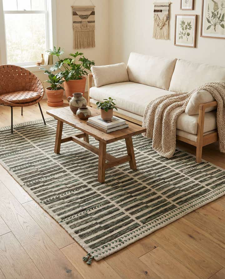 5' 8 x 8' 4 Hand Knotted Moroccan Wool Rug