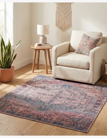 3' 3 x 3' 3 Washable Maahru Square Rug