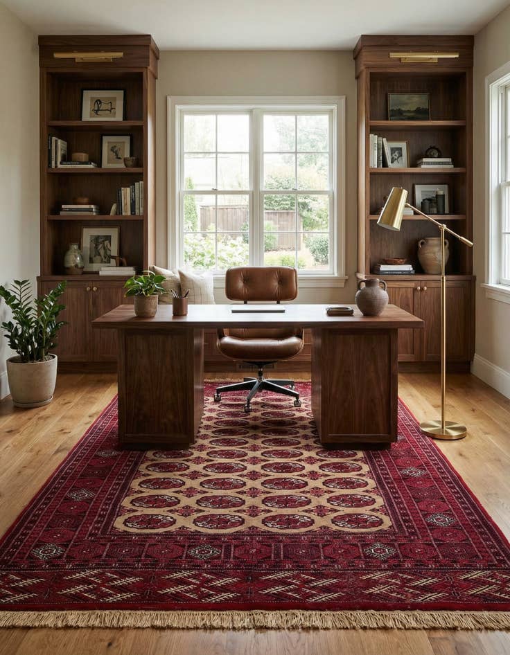 Detail image of 6' 6 x 10' 1  Hand Knotted Afghan Ersari Oriental Wool Rug