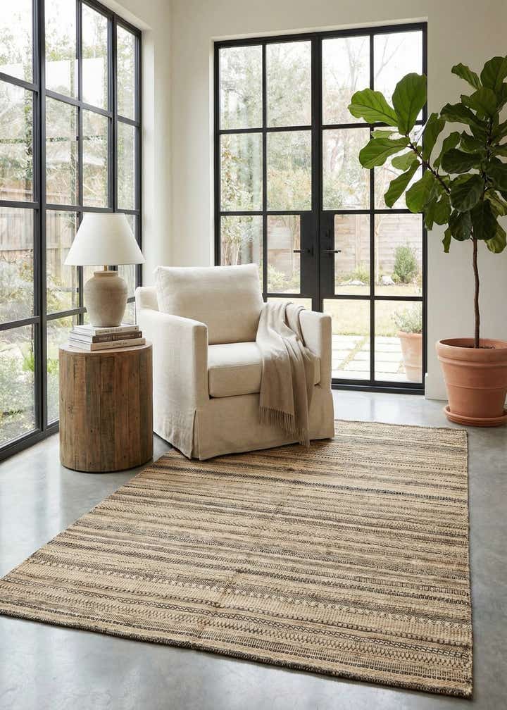 5' 6 x 8' 3 Hand Knotted Gabbeh Wool Rug