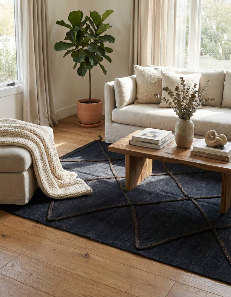 Detail image of 4' 3 x 5' 10  Hand Woven Kilim Modern Wool Rug