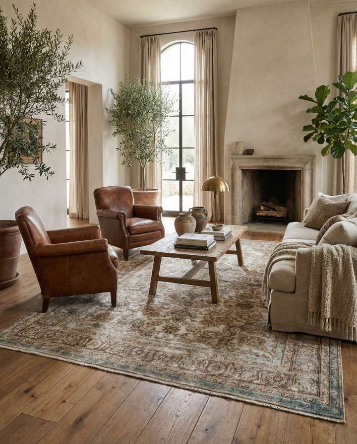 6' 4 x 9' 8 Hand Knotted Ultra Vintage Persian Wool Rug