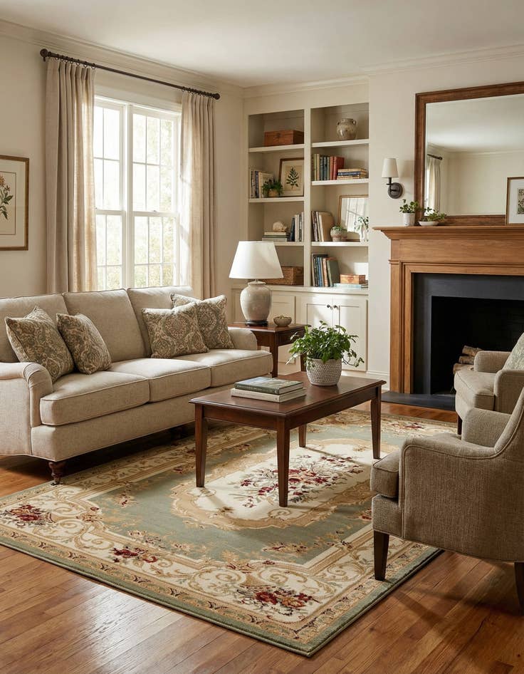 Detail image of 6' x 9' Classic Aubusson Rug