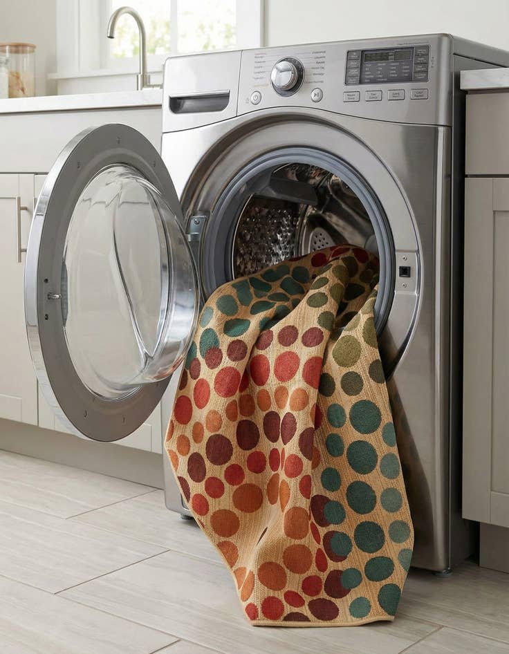 Detail image of  5' 3 x 5' 3  Washable Modern Indoor / Outdoor Octagon Rug