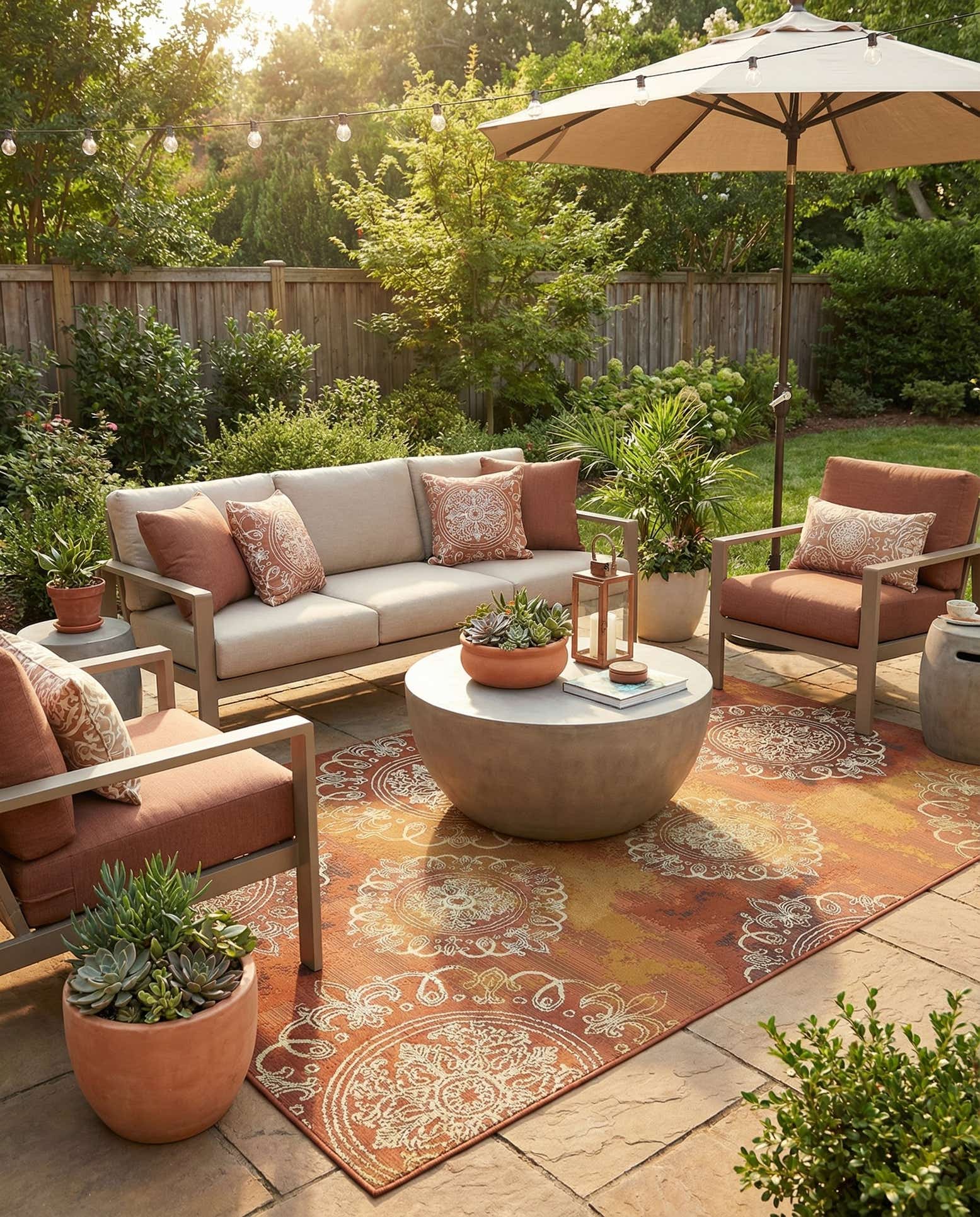 8' x 11' 4 Easy-Clean Modern Indoor / Outdoor Rug