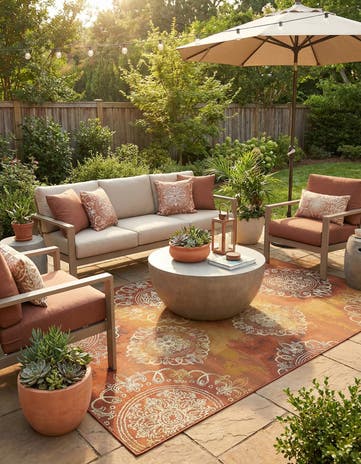 8' x 11' 4 Easy-Clean Modern Indoor / Outdoor Rug