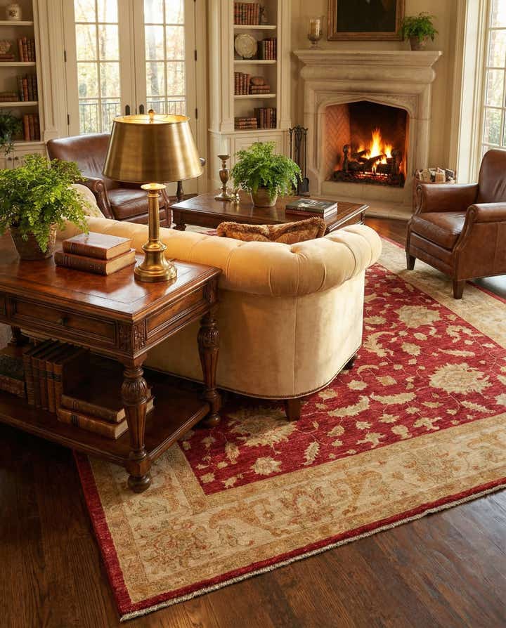 6' 6 x 9' 9 Hand Knotted Peshawar Ziegler Rug
