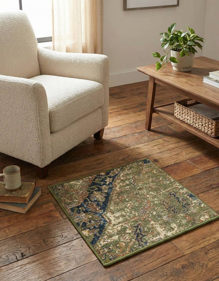 Detail image of  1' 4 x 1' 4  Washable Traditional Indoor / Outdoor Sample Rug