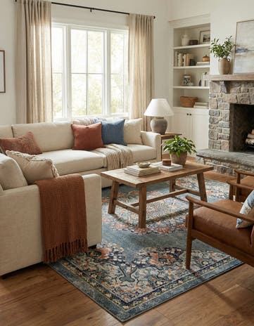 Slate Blue Isabella Square Rug