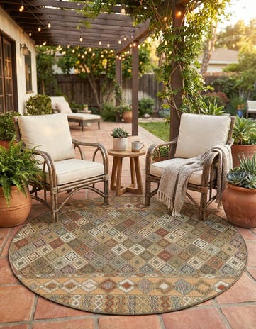 Easy-Clean Baja Indoor / Outdoor Round Rug