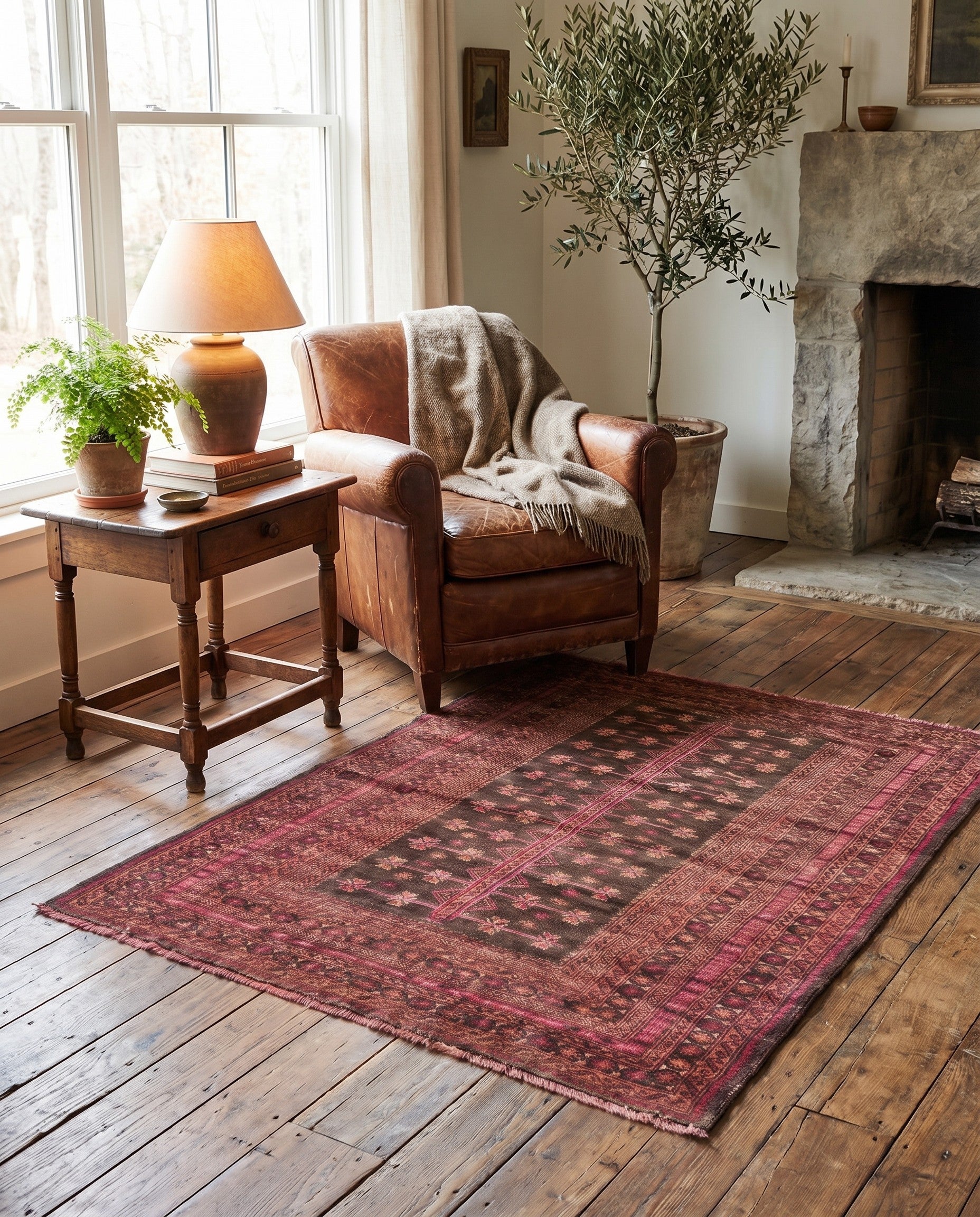 3' 3 x 4' 4 Hand Knotted Ultra Vintage Persian Wool Rug