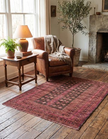 3' 3 x 4' 4 Hand Knotted Ultra Vintage Persian Wool Rug
