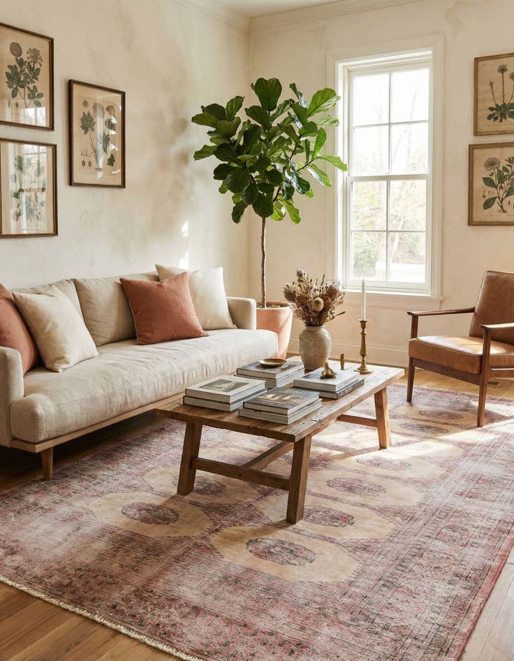 Detail image of 4' x 6'  Hand Knotted Ultra Vintage Persian Wool Rug