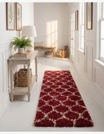 2' 7 x 12' Trellis Shag Runner Rug