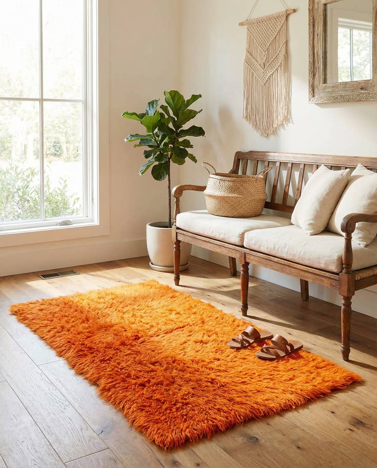Detailansicht von 70cm x 135cm Handgeknüpft Marokkanisch Wolle Läufer Teppich