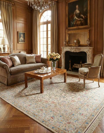 6' 8 x 9' 10 Ghom Silk Rug