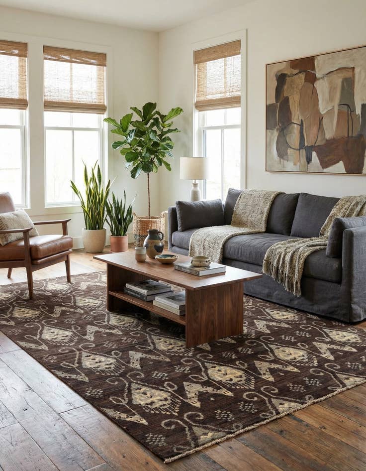 Detail image of 6' x 8' 9  Hand Knotted Modern Ziegler Rug