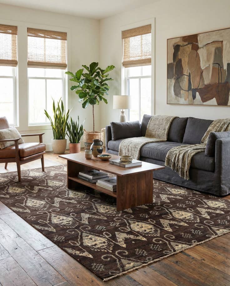 Detail image of 6' x 8' 9 Hand Knotted Modern Ziegler Rug