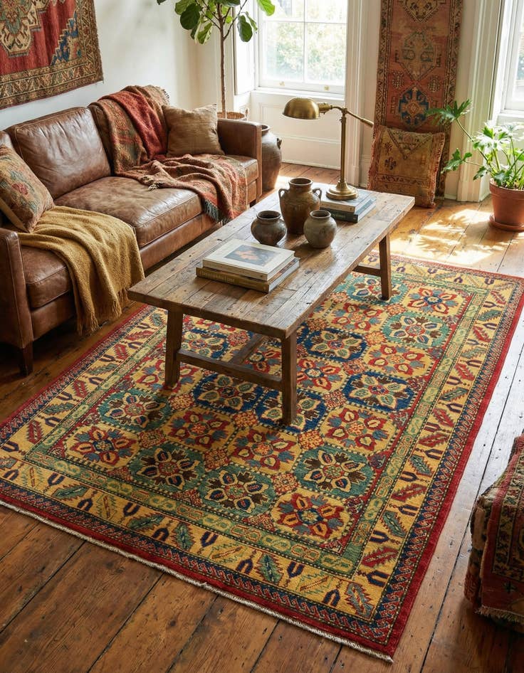 Detail image of 5' x 6' 9  Hand Knotted Kazak Rug