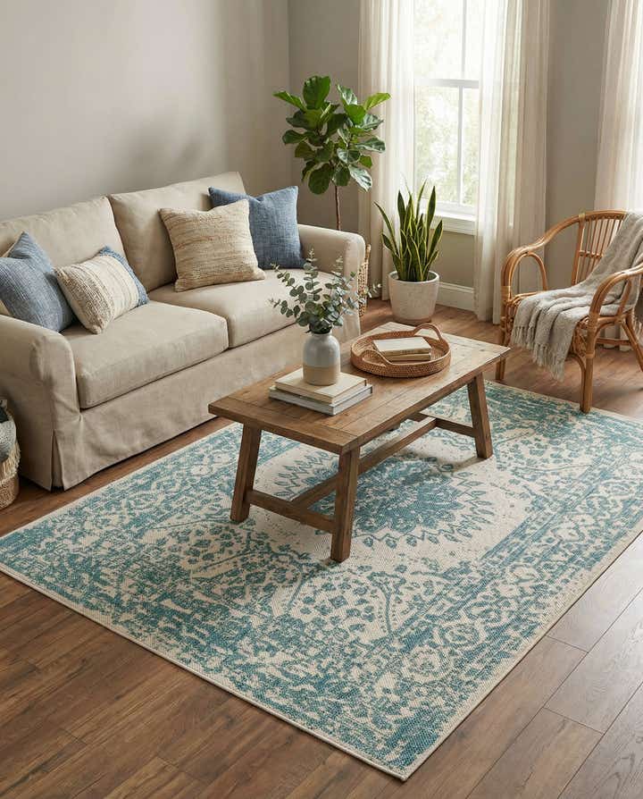 4' x 6' Easy-Clean Traditional Indoor / Outdoor Rug