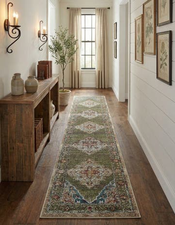 Green Isabella Runner Rug