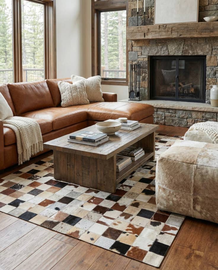 Detail image of 5' 4 x 7' 8 Cowhide Rug