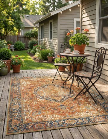 4' x 6' Easy-Clean Traditional Indoor / Outdoor Rug